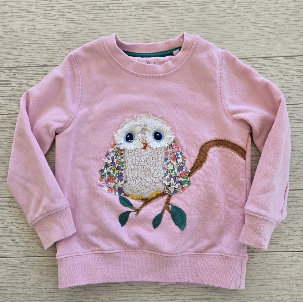 Mini Boden Pink Owl Sweatshirt (3/4)